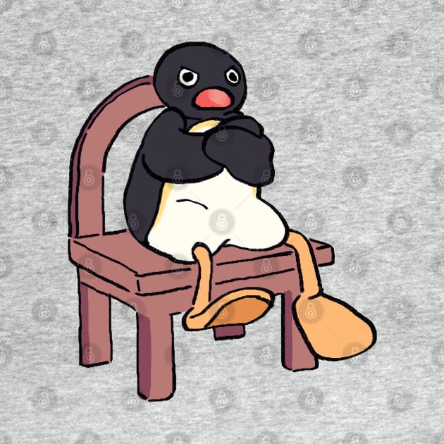 sulking sitting penguin meme / pingu by mudwizard